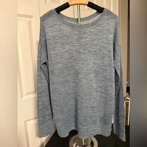 Lululemon Athletica Well Being Crewneck Sweater Heathered Speckled Petrol Blue M